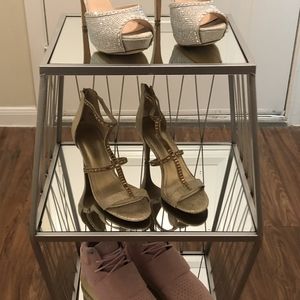 GOLD FASHION STILETTOS 7.5